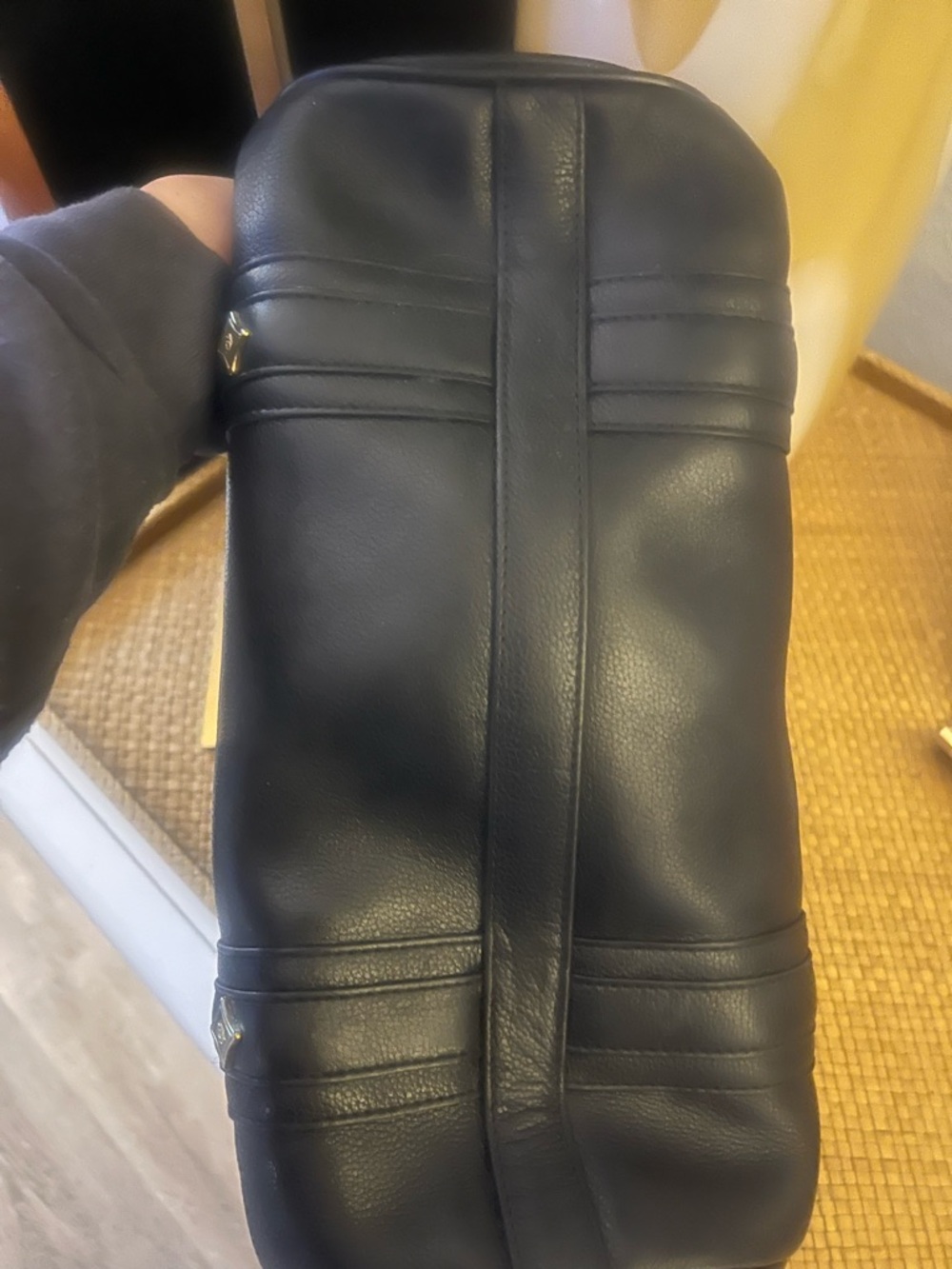 MCM Black Leather Shoulder Bag with Gold Hardware - Picture 16 of 16